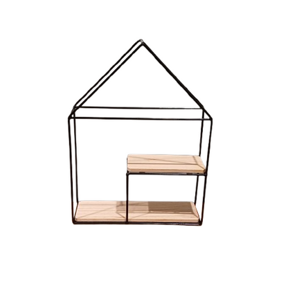 Wall rack Larissa – wood – black