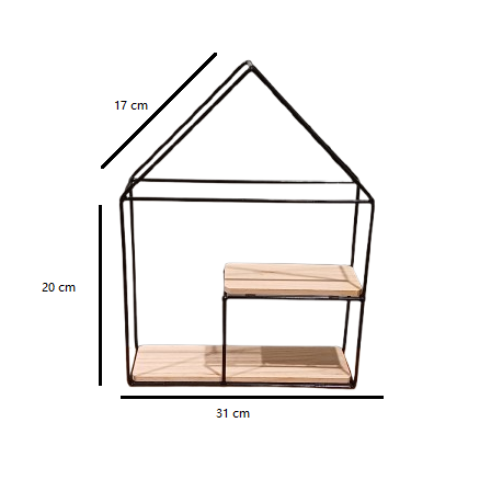 Wall rack Larissa – wood – black
