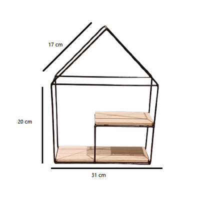 Wall rack Larissa – wood – black
